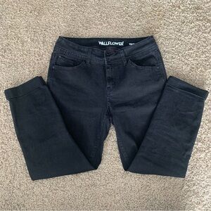 WallFlower Black Jeans Juniors 11 Short Ultra Fit Stretch Denim Cuff Ankle 30x22
